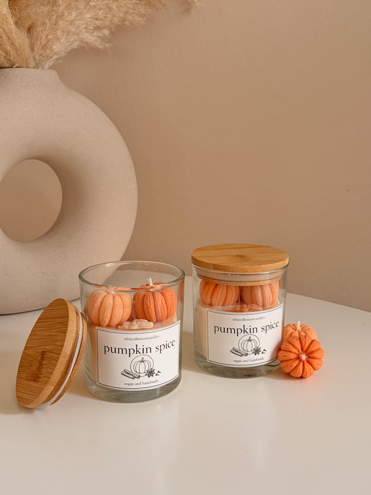 Pumpkin Spice Duftkerze im Glas - Kerze aus Rapswachs vegan