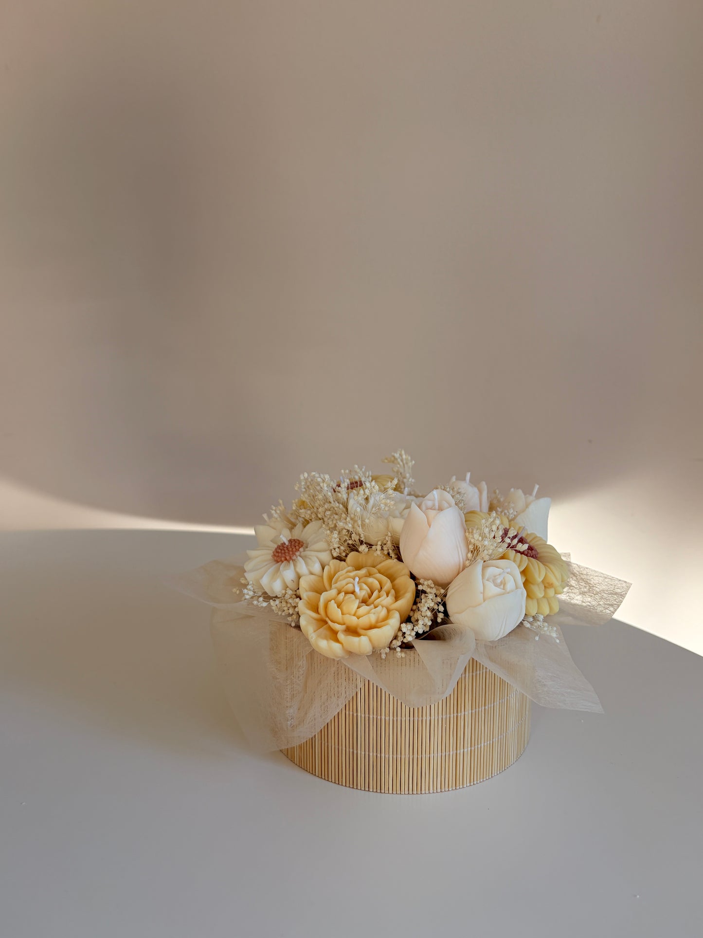 soft sunflower bouqet - Kerze aus Rapswachs
