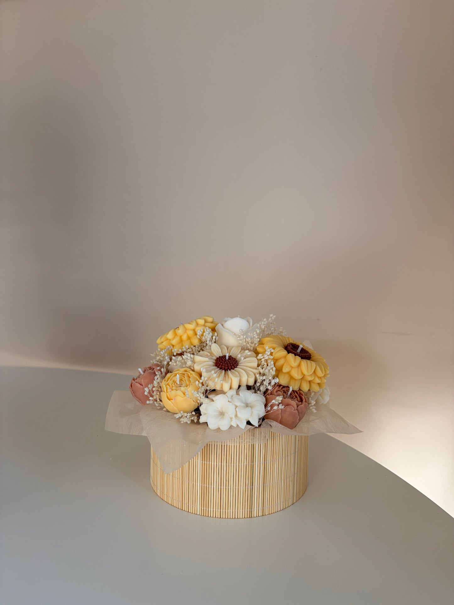 sunflower dream bouqet - Kerze aus Rapswachs