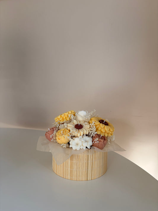 sunflower dream bouqet - Kerze aus Rapswachs