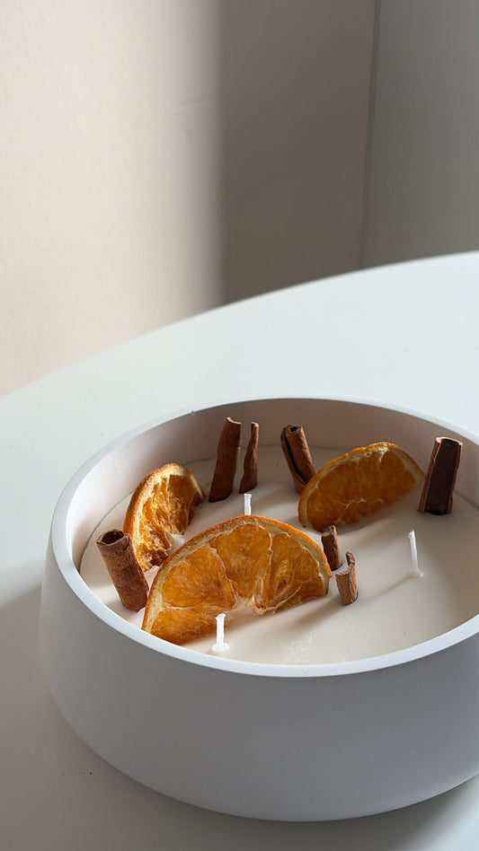 Golden Orange Duftkerzenschale - Kerze aus Rapswachs vegan