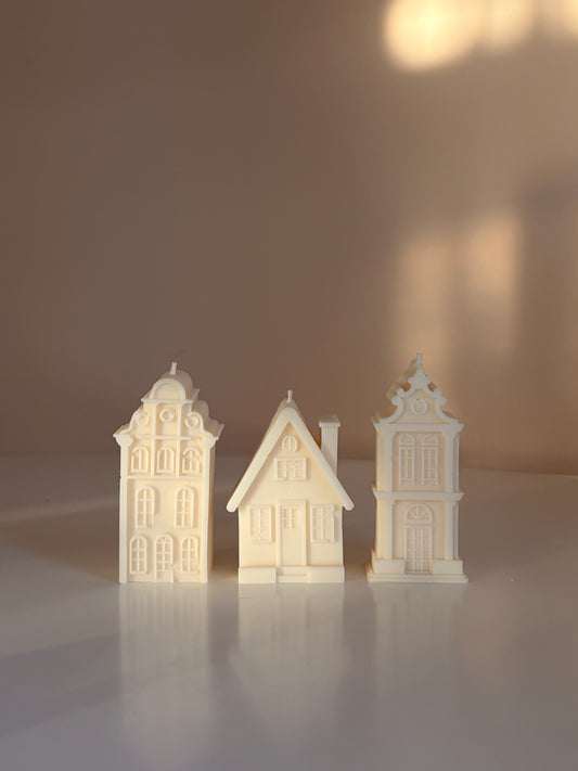 Cottage Set - Haus Kerze aus Rapswachs