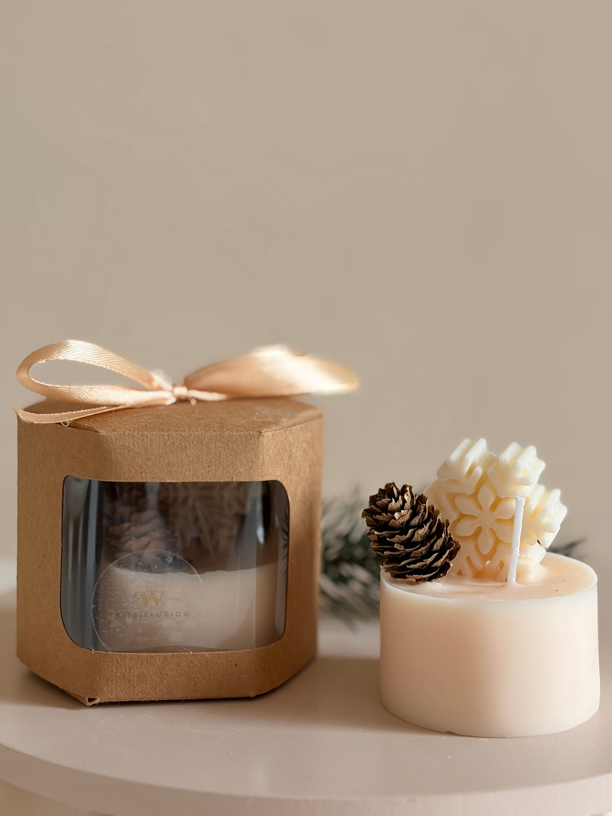 Natur candle - Duftkerze aus Rapswachs