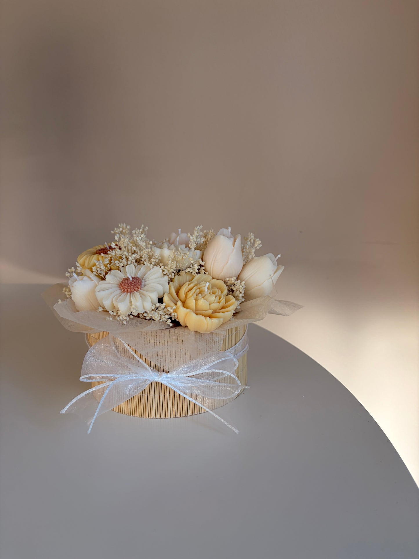 soft sunflower bouqet - Kerze aus Rapswachs