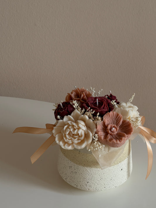 winered Bouquet- Blumenstrauß aus Rapswachs vegan
