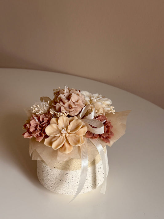 cream beige bouqet - Rapswachs Kerzen Blumenstrauß