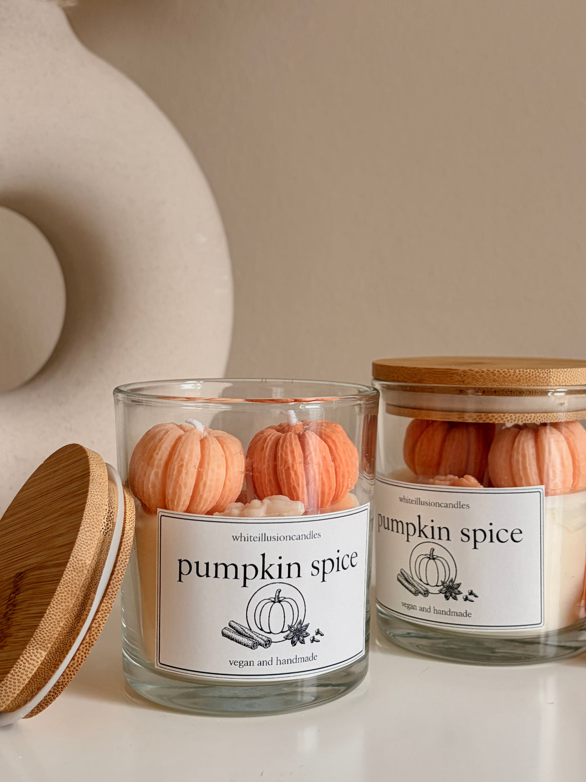 Pumpkin Spice Duftkerze im Glas - Kerze aus Rapswachs vegan