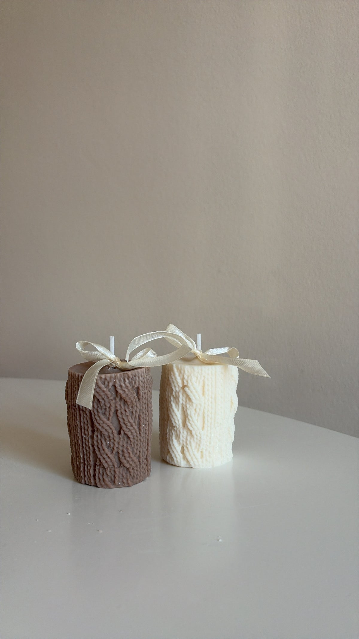 Cotton Candle - Kerze aus Rapswachs