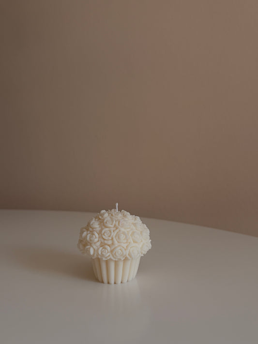 Rose Cupcake - Kerze aus Rapswachs