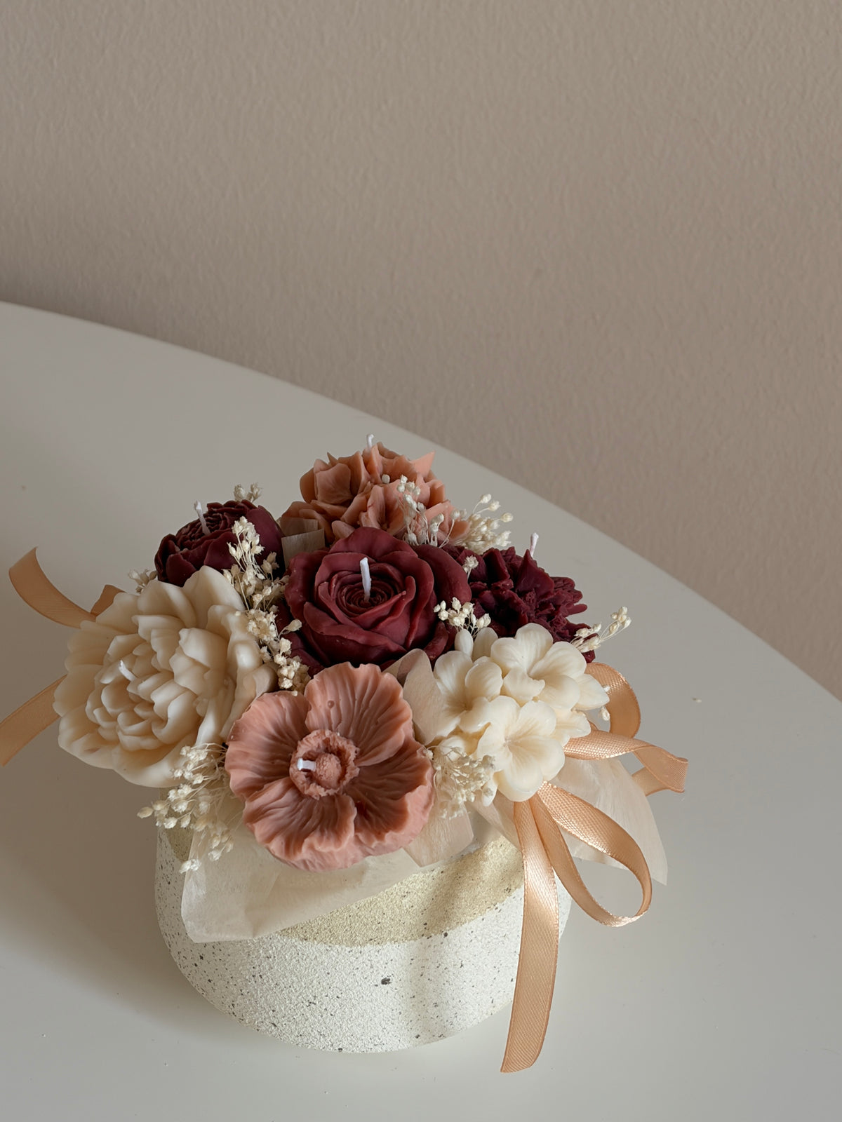 winered Bouquet- Blumenstrauß aus Rapswachs vegan