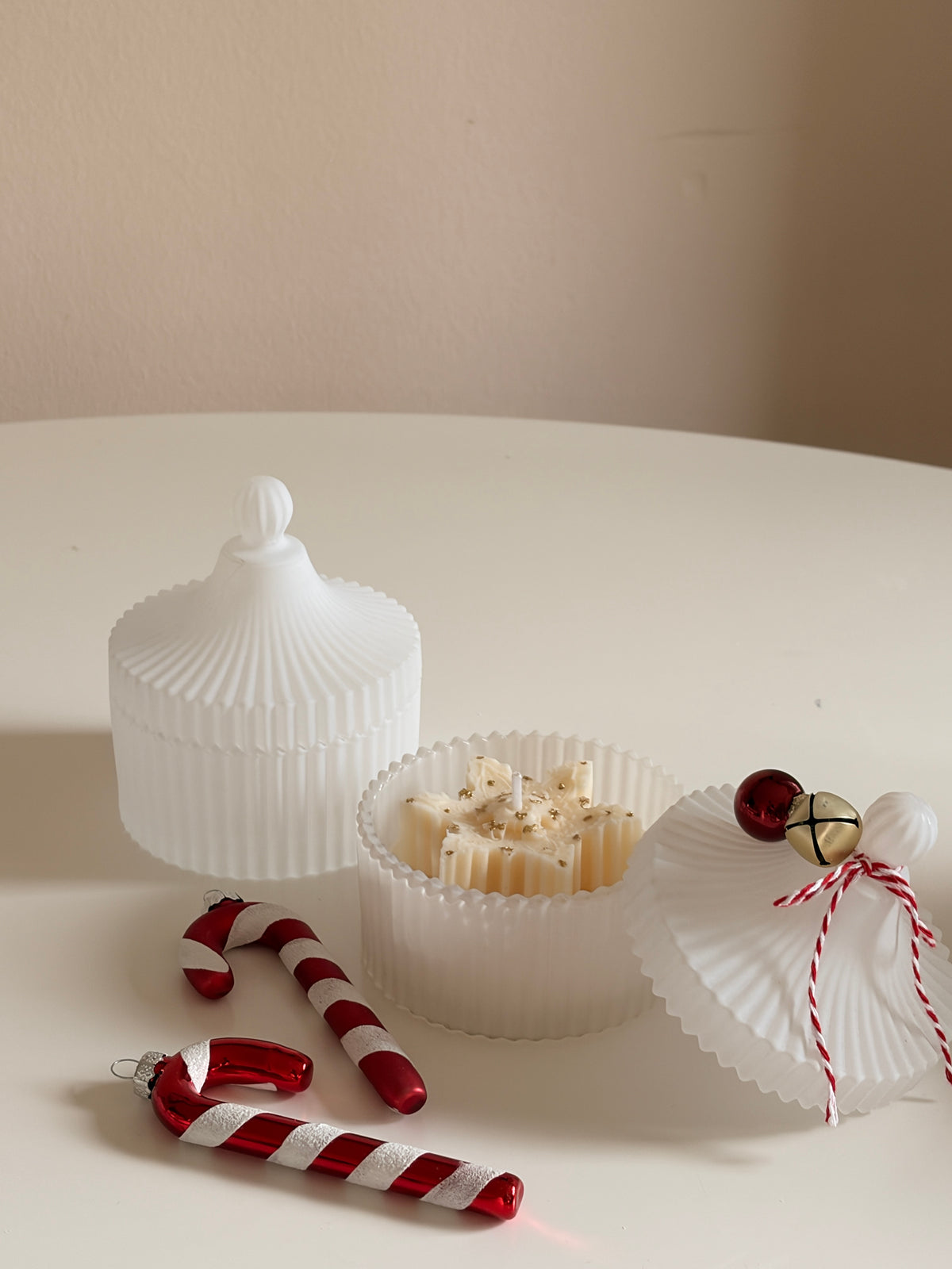 Candy Cane Swirl - Duftkerze aus Rapswachs