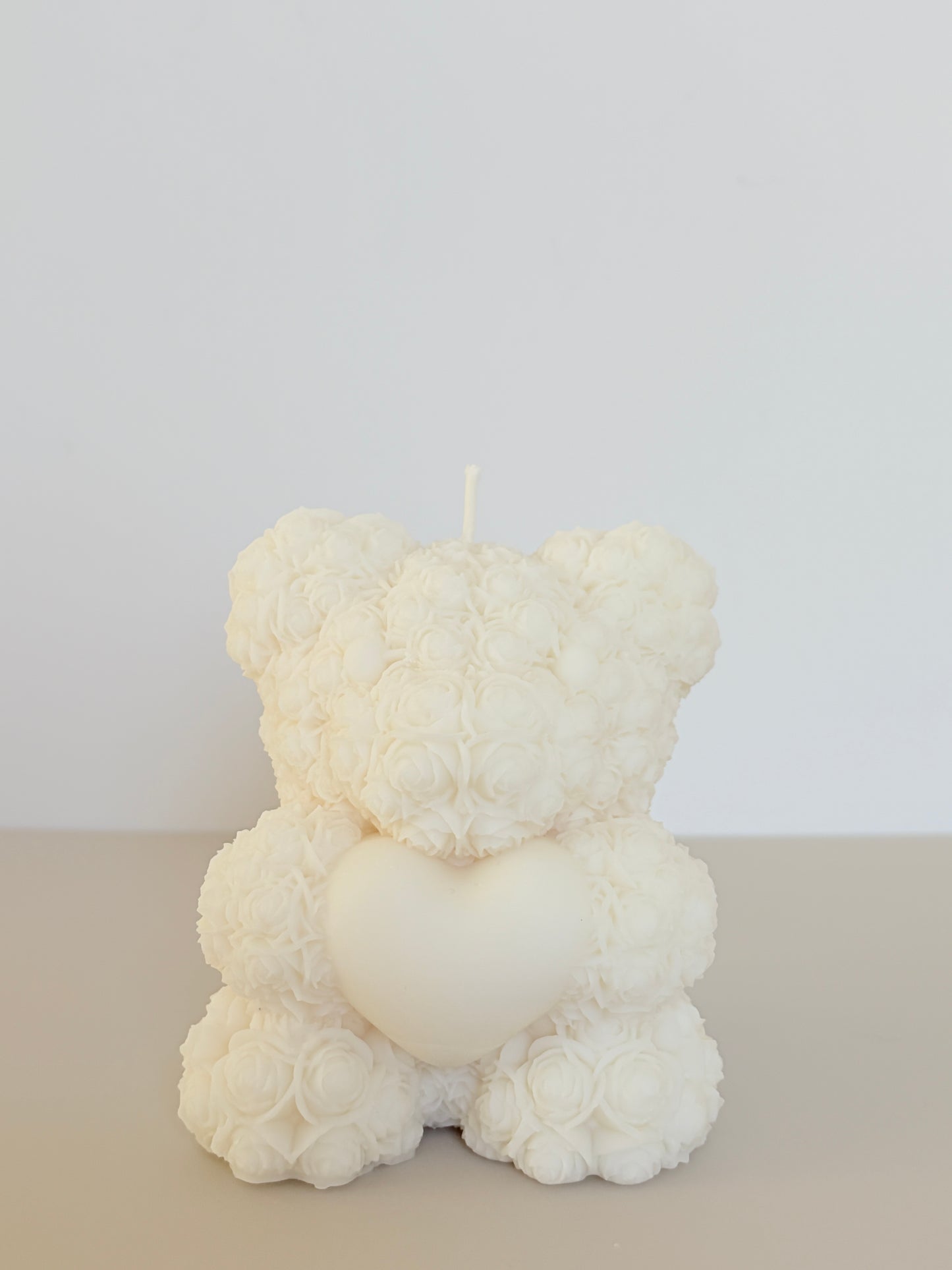 Rose Teddybär - Kerze aus Rapswachs