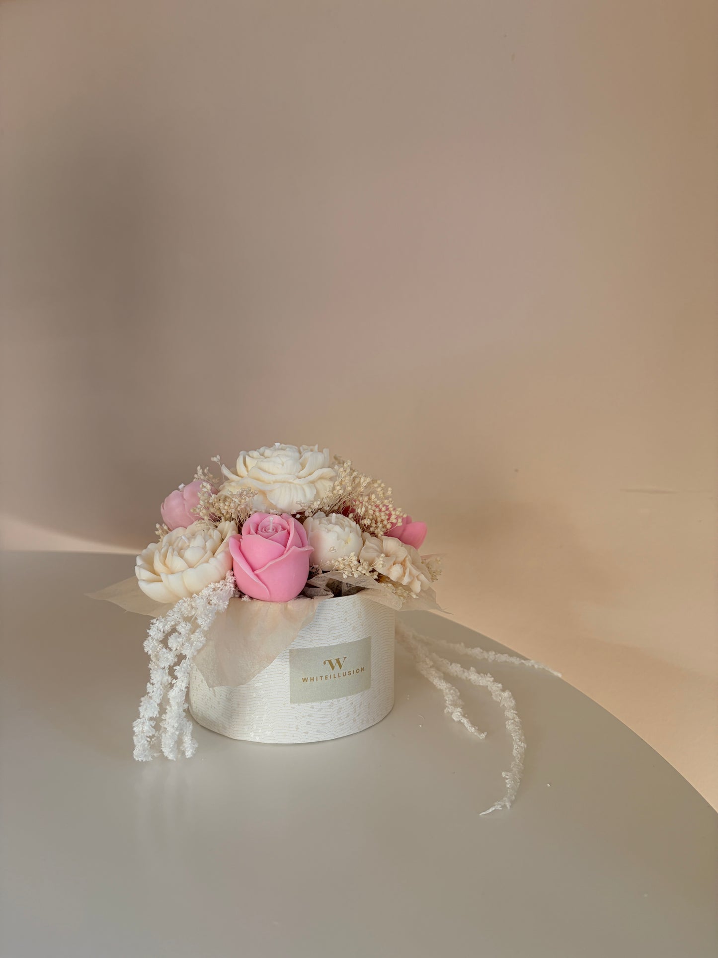 Soft Blush - Kerzenblumenstrauß