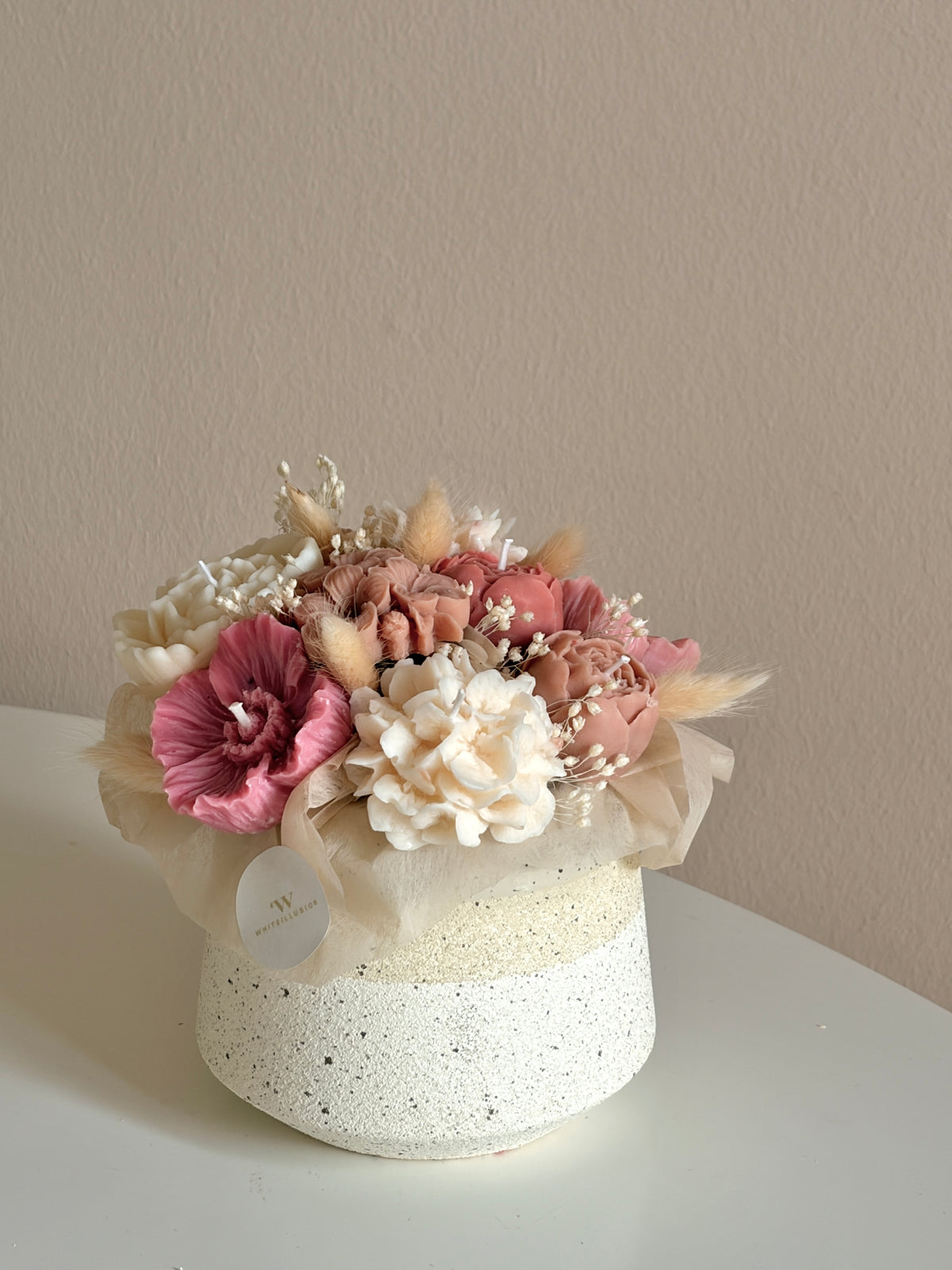 rose blush Bouquet- Blumenstrauß aus Rapswachs
